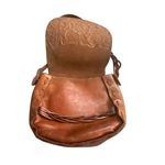 Patricia Nash Tan Saddle Tooled Leather Floral Embossed Crossbody Bag Photo 9