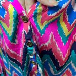 Lilly Pulitzer Women's Elsa Blouse Shirt Hearts a Flutter Chevron Vibrant Small Photo 7