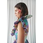 Celia B Acke Metalic Pleated Mini Dress Multi Womens Size Large Blue Photo 14