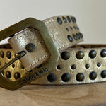 Calvin Klein Gold Metallic Genuine Leather Studded India Made Belt Size Medium Photo 0