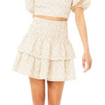 Lilly Pulitzer YARA SKIRT SET MERMAID TAIL METALLIC EYELET Sand Bar Cotton Sz 14 Photo 0