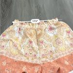 SheIn  Yellow Orange Paisley Print High Rise Summer Boho Shorts Size‎ L Photo 5