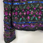 Adrianna Papell Vintage Boutique Evening Silk Beaded Sequin Glam Jacket Womens M Photo 4