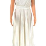 Lulus  White One Shoulder Pleated Midi Dress M Grecian Formal Prom Wedding Photo 1