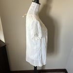 Johnny Was  Womens White Lace Top Shirt Blouse Sheer Size Small Short Sleeve Photo 4