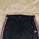 Adidas  Gray Joggers with Pink Stripes Photo 3
