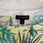 Talbots  Tropical Parrot Bird Stretch Knit Blouse Short Sleeve Crew Neck, Size S Photo 3