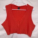 BDG Urban Outfitters Orange Sleeveless Cropped Button UP Knit Top size XS Photo 0