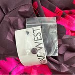 Nine West  Brown Hot Pink Print Blouse size Medium High Neck Long Sleeves NWT Photo 11