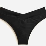 J.Crew New NWT Black Ribbed Cross Front Cheeky Bikini Swim Suit Bottom Size 3X Photo 0