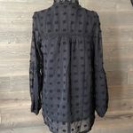 SheIn Black high neck, V dotted long sleeve blouse Photo 2