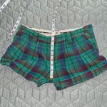 Free People shorts women’s size 4 Green Isla Plaid Madras Cuffed chino belt loop Photo 8