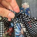 Sugar High  Gingham Floral Ruffled Wrap Blouse Womens L Romantic Flutter Sleeve Photo 9