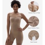 SHAPERX Strapless Shortie Bodysuit Shapewear, Tummy Control, Removable Straps, L Size L Photo 2