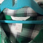 H&M Holiday Beetle Beaded Embellished Button Down Green Plaid Shirt size 4 Photo 4