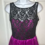 Aidan by Aidan Mattox Sleeveless Fit Flare Black Lace Mini Dress Fuschia Pink 4 Pink Photo 3