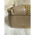 Bottega Veneta Bottega Venteta Straw Leather Trim Crossbody Shoulder Bag Tan Braided Strap Photo 6