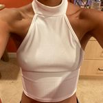 High Neck Crop Top White Photo 1