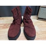 Miz Mooz Finley Women's 11.5 Maroon Suede Side Zip Classic Round Toe Ankle Boots Photo 1