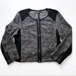 Eileen Fisher M Black Marled Grey Jacket Zip Front Photo 0