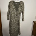 Soft Surroundings Damaria Leopard Animal Print Faux Wrap Midi Dress Photo 3