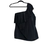 Cacique NWT  Swim No Wire Relaxed Laser Cut One Shoulder Black Tankini 18 Photo 2