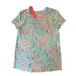 Lilly Pulitzer Etta V- Neck Blue T-Shirt Small Now You Sea Me Short Sleeve NWT Photo 3