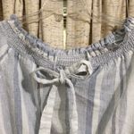 ASTR  The Label Carson Off-The-Shoulder Sky Blue Striped Top Photo 6