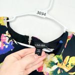 Yumi Kim Tunic Women Size Small Elana Tropical Short Sleeve Floral Shift Black Photo 2