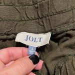 Jolt  size large linen blend green shorts tie front with pockets 2.5" inseam Photo 2