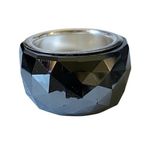 Swavorski SWAROVSKI NIRVANA RING sz 52 Jet Black Silver Crystal Ring Photo 0