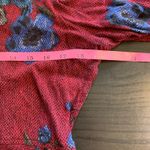 Habitat Floral Print Button Down Peplum Top Red Blue Women's Size Small Church Photo 6