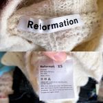 Reformation Sweater Lexi Fluffy Fuzzy Pointelle Alpaca Open Knit Ivory XS GUC Photo 2