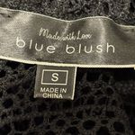 Blue Blush Black Crochet Lace Blouse Bodysuit Size Small Photo 2