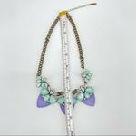 BaubleBar  Aqua‎ trio rhinestone statement necklace antiqued chain Photo 5