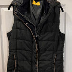 Prince Fox Black Quilted Puffer Vest Faux Fur Collar Winter Outerwear Photo 0