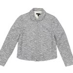 J.Crew  Black White Tweed Zip Up Collared Suit Jacket Blazer E8496 Size 00 Photo 3