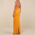 Lulus  Mesmerizing Perfection Yellow Halter Neck Backless Maxi Dress Womens Sz XL Photo 4