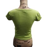 Forever 21 Forever‎ 21 Lime Green Crop Top Rhinestone Heart Y2K Bling T-Shirt Size S Photo 1