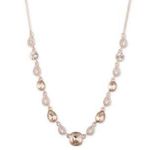 Givenchy Rose Gold Tone 16" Pink Cushion Frontal Necklace Photo 0