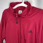 Adidas  Track Jacket Women XL Pink Red 3 Stripe Jogger Windbreaker Reflective Zip Photo 0