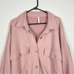 NAP Loungewear Pink Oversized Casual Shirt Jacket Shacket Size Medium Photo 4