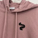 Empyre Small Mauve Pink Rose Embroidered Too Bad Hoodie Sweatshirt with Pocket Photo 3