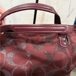 Coach 2013 Poppy Signature Tote Bag Burgundy Wine Shoulder & Crossbody Rare Photo 4