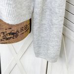 Gianni Bini Dani Cardigan Sweater Rhinestone Button Ribbed Gray Large Photo 7