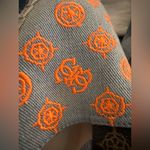 Guess Women's Jalene Tie Up Flat Espadrilles Denim Orange Nautical Print Photo 5