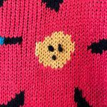 Colter Bay International Vintage Sweater Big Poppy Flowers Floral Argyle Medium Photo 6