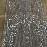 Free People  Dress Womens Size XS Verona Mini Dress Sheer Beaded Gray Slip Photo 1