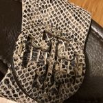 Tory Burch  Grey Sandal Wedge PATTI-PITONE ROCHA Snake Logo Women’s Size 8.5 M Photo 3