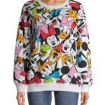 Disney Mickey & Friends Crewneck Sweatshirt Juinors Size Medium 7-9 AOP Photo 0
